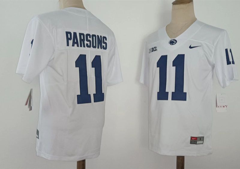 Men Penn State Natty Lions #11 Parsons White Nike 2025 NCAA Jersey->ncaa teams->NCAA Jersey